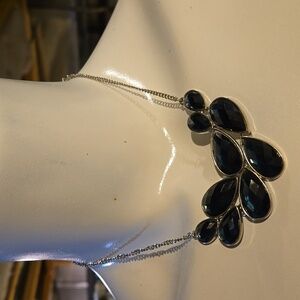 Deep blue teardrop necklace